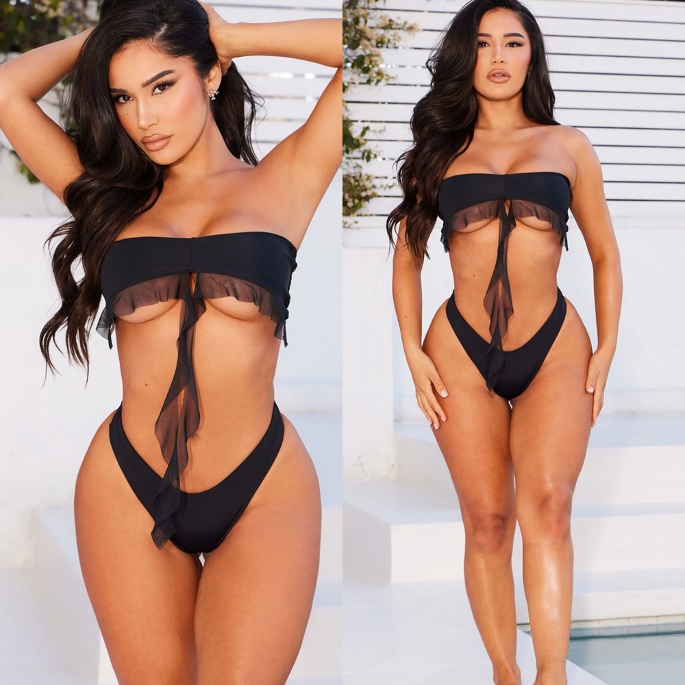 {Fashion Nova} Ruffle 2 Piece Swimsuit